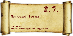 Marossy Teréz névjegykártya
